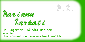mariann karpati business card